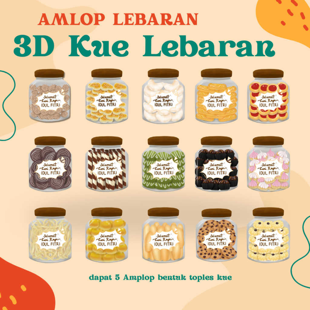 

Amplop Lebaran 3d Toples Kue Idul Fitri 2025 Bolak Balik Premium Tebal Isi 5 Pcs Lucu Gemoy