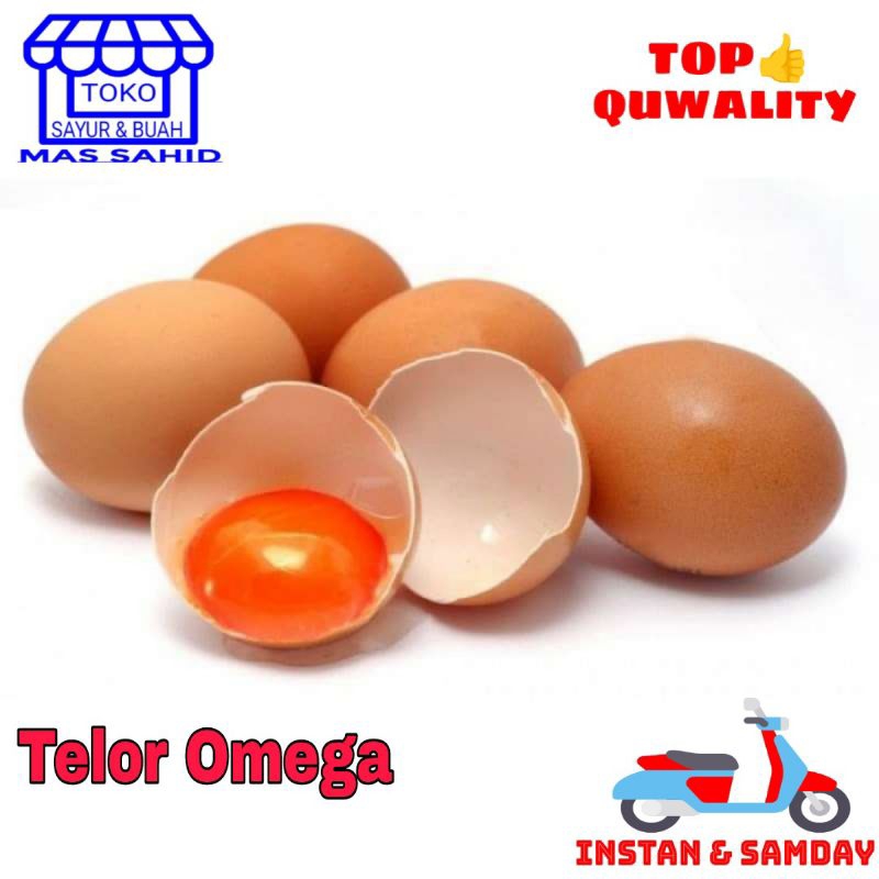 

Telor Omega Telur Ayam Omega 10 Butir Kirim someday & instan