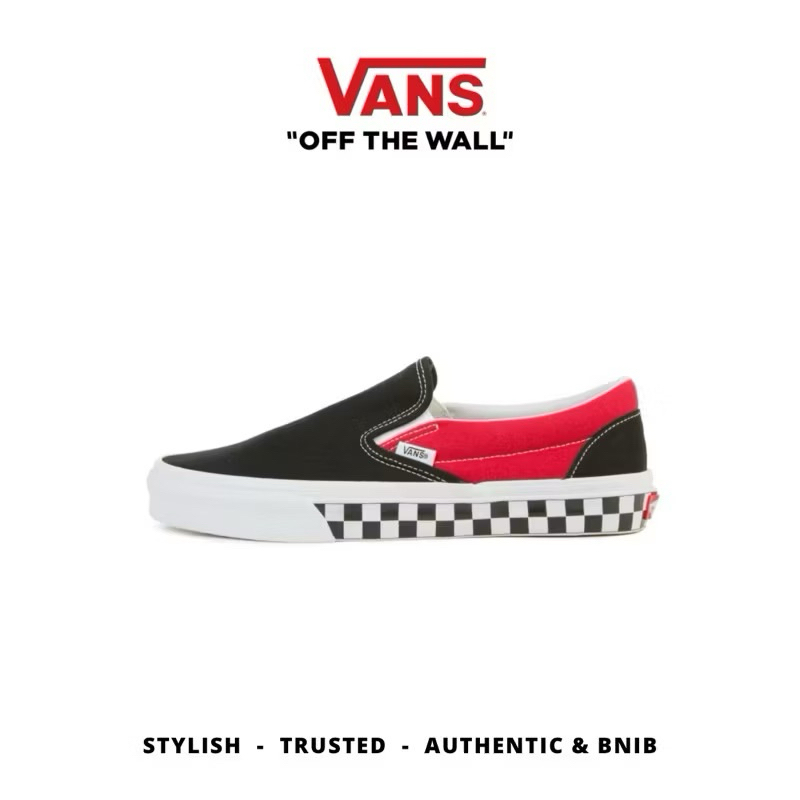 Vans Bmx Slip On Checkerboard Black Red