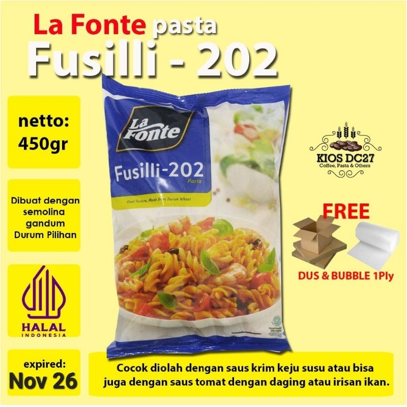 

La Fonte Pasta Fusilli -202 450 gram - Fusili Lafonte