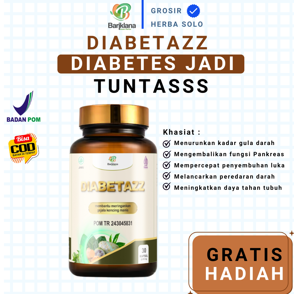 

[ GRATIS JAHE ] DIABETAZZ Herbal Penurun Gula Darah | Membantu mengobati Diabetes, Kencing manis | Melancarakan peredaran darah dll