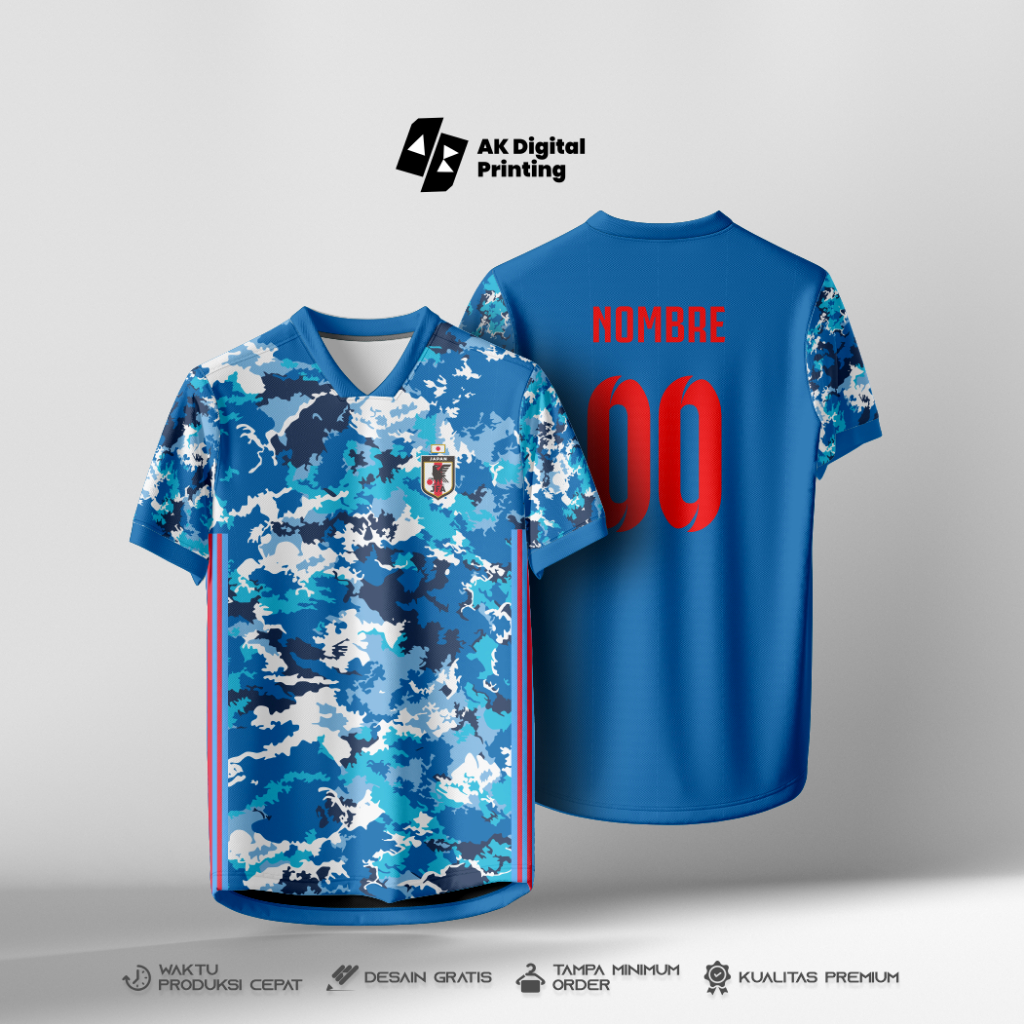 BAJU KAOS JERSEY SEPAK BOLA JEPANG HOME AWAY 2021 / JERSEY JEPANG FULL PRINTING