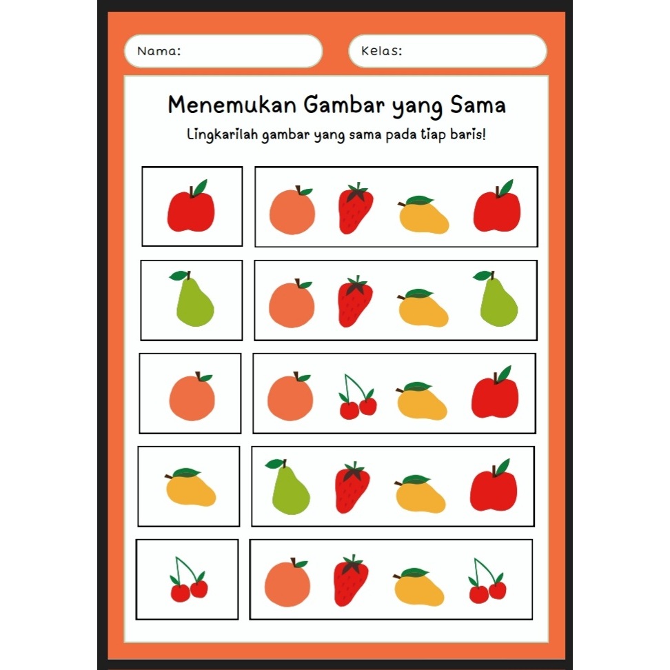 Worksheet Aktivitas Mencocokkan|PRINTABLE