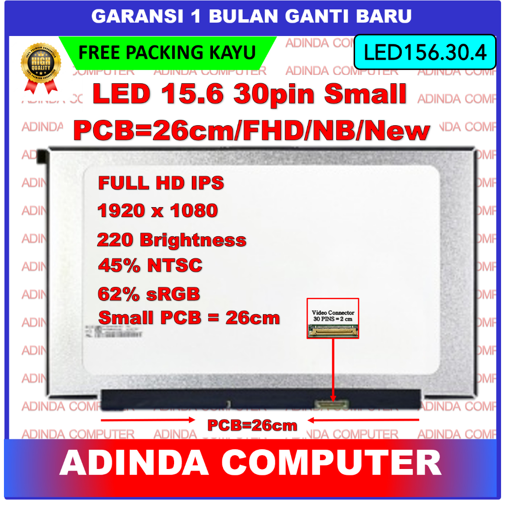 LCD LED Lenovo Lenovo V15 G2 G3 15.6 15 Inch 30 Pin 30pin Small Narrow Full HD FHD IPS 220cd PCB