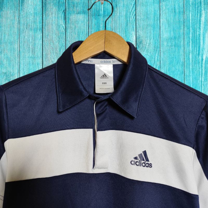 Adidas tenis kaos kerah olahraga pria, baju atasan olahraga pria