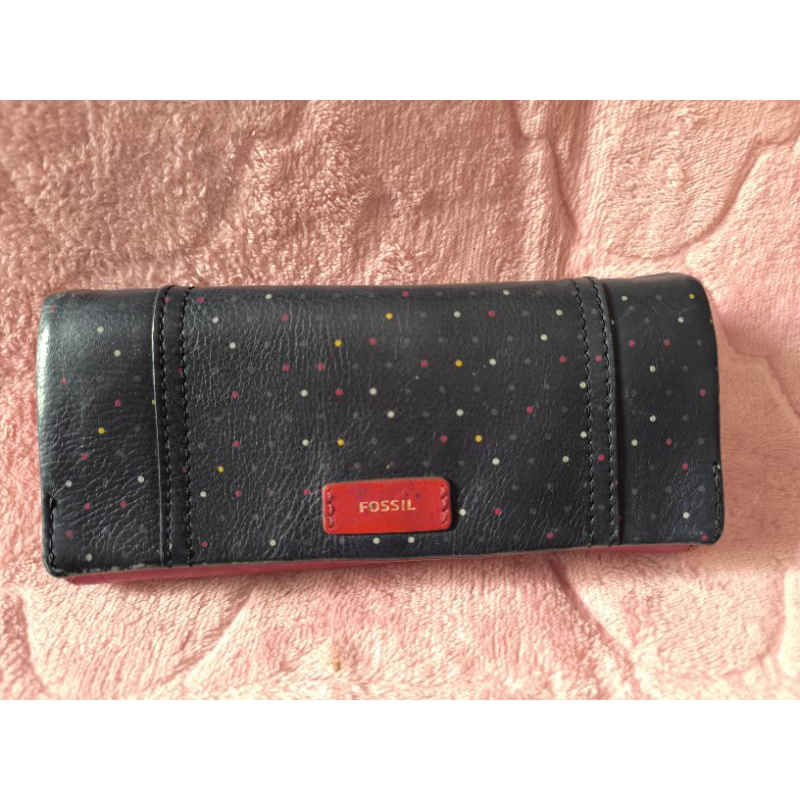 Dompet Fossil Ellis Vintage Dot Navy