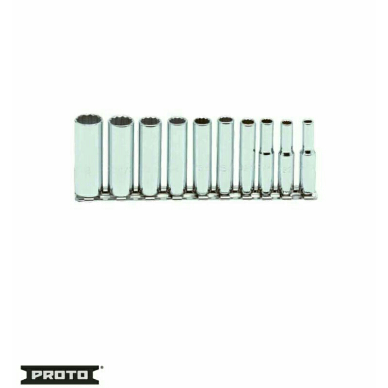 Proto 1/4" Drive 10 Piece Deep Socket Set - 12 Point-J47100