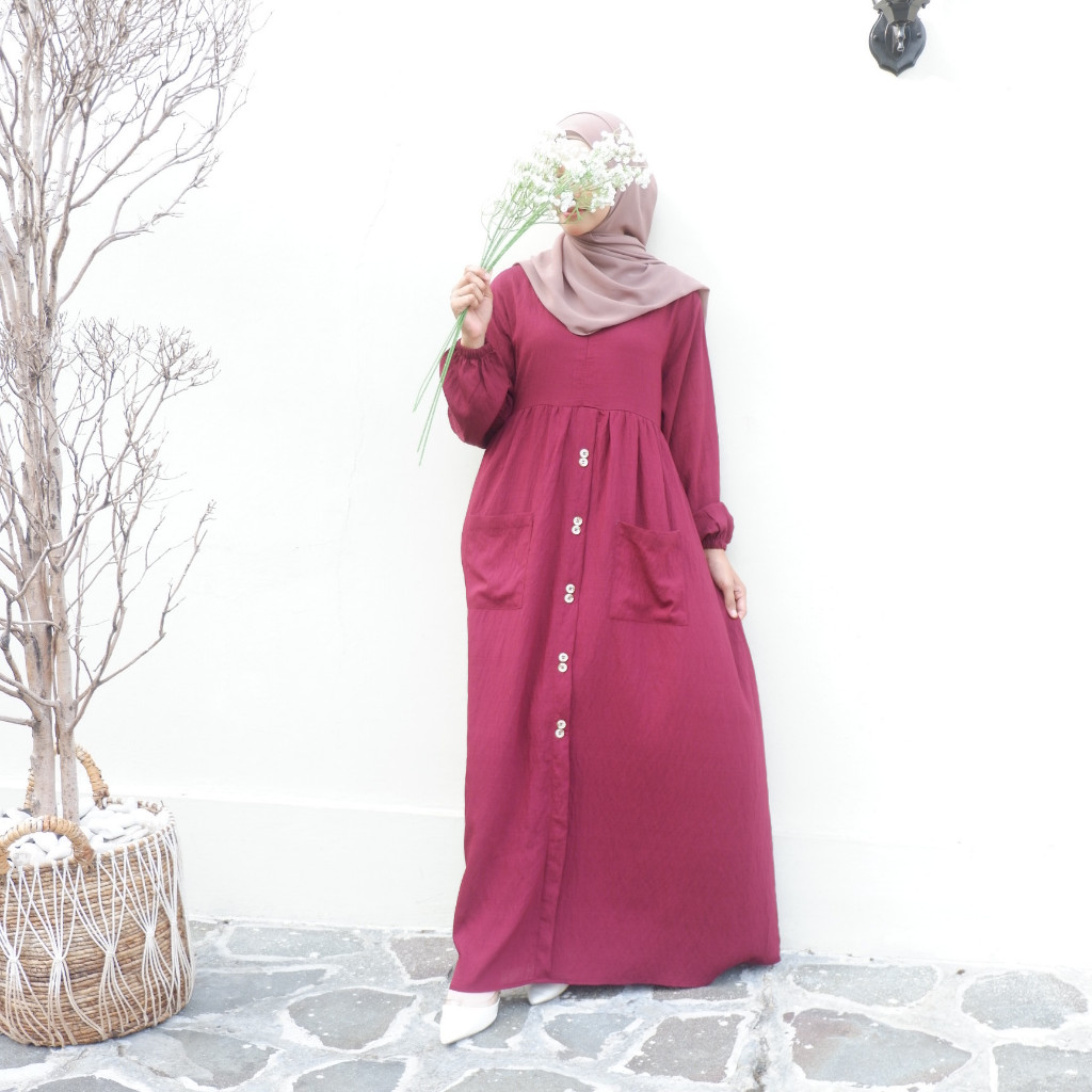 Gamis Polos Busui / Dress Busui / Gamis Polo Linen / Naura Dress