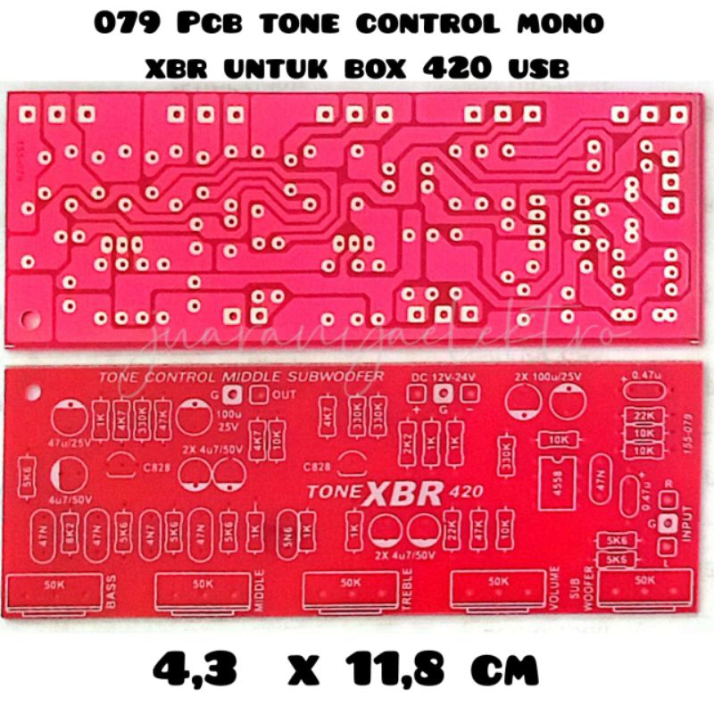 PCB TONE MONO CONTROL XBR UNTUK BOX 420 USB