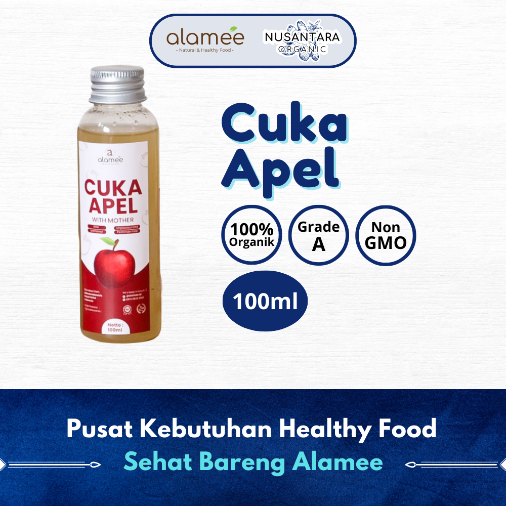 

ALAMEE 100ml Cuka Apel Nusantara Organic Apple Cider Vinegar With Mother Diet Detoks Sari Buah
