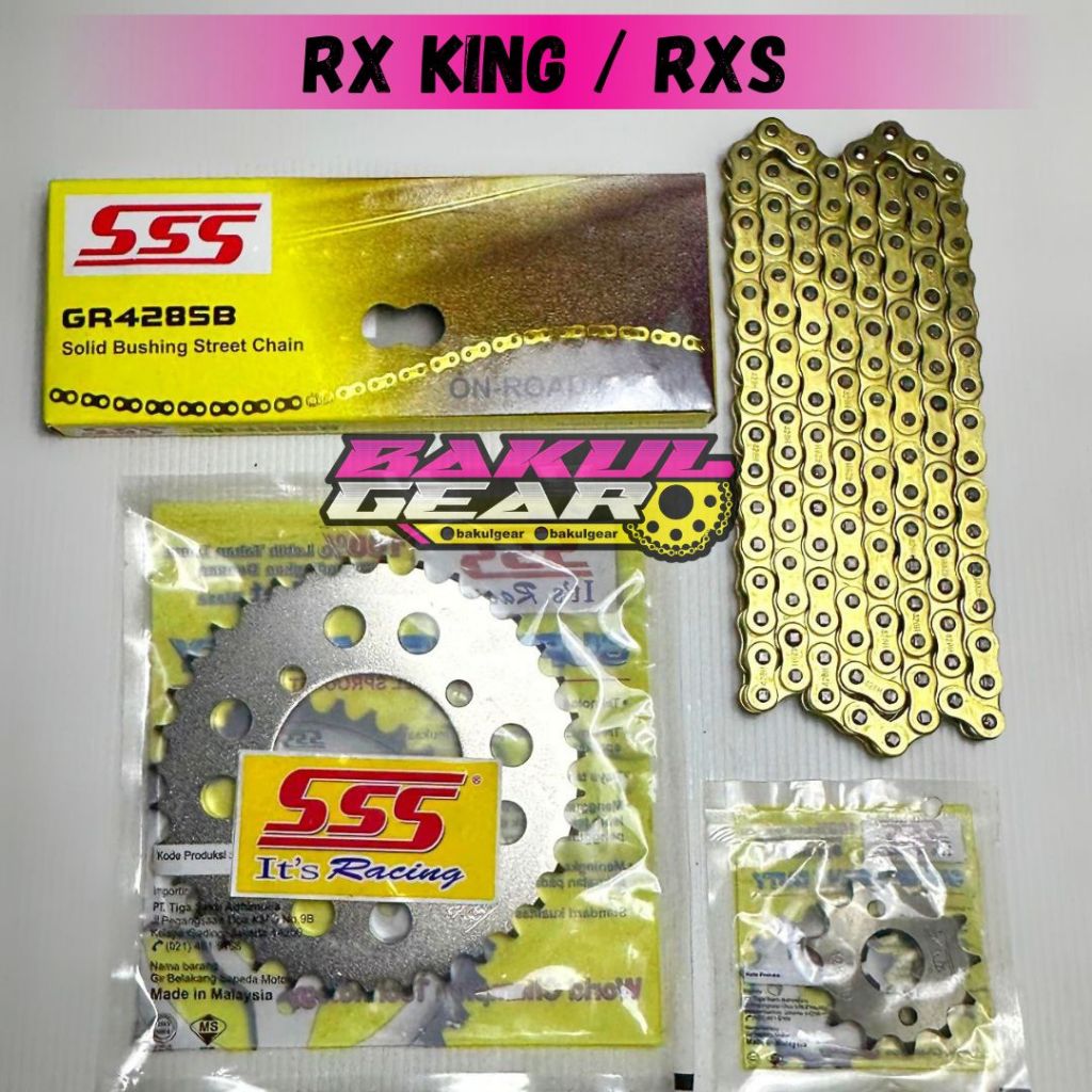 Gear Set SSS RX KING & Rantai SSS 428 SB Gold