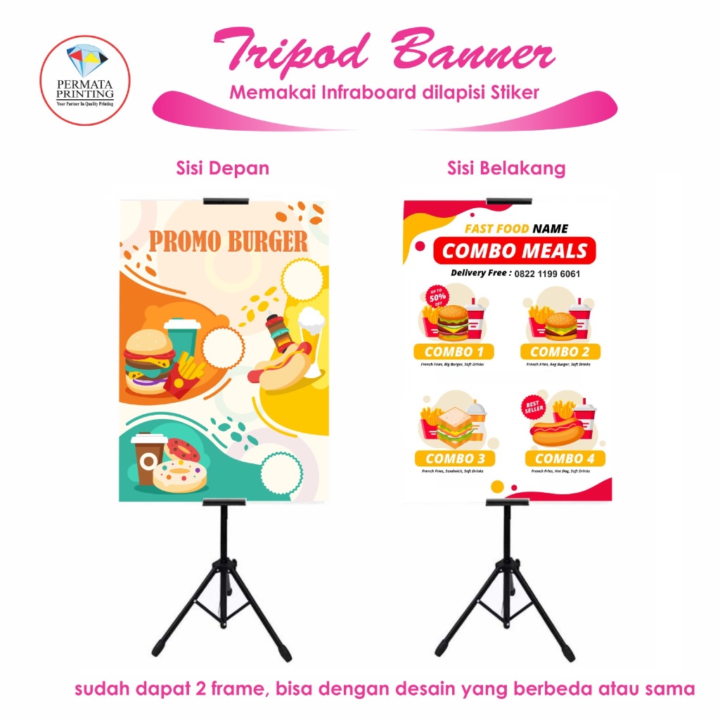 Tripod Banner / Tripod Stand Banner / Tripod Banner 2 sisi Infaboard