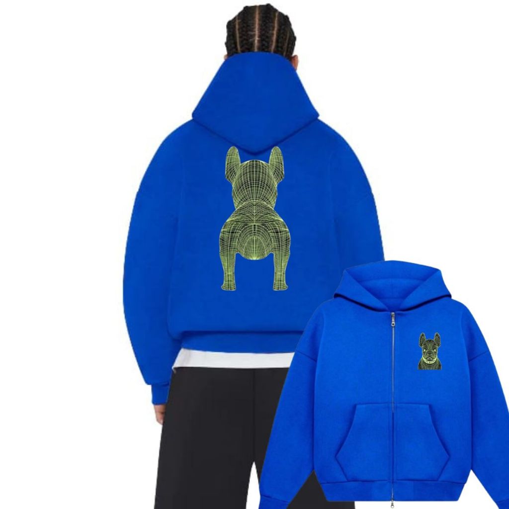New Arivval - Hoodie Boxy Zipper Life Work Biru Klasic Unisex Good Quality Populer Dan Terlaris