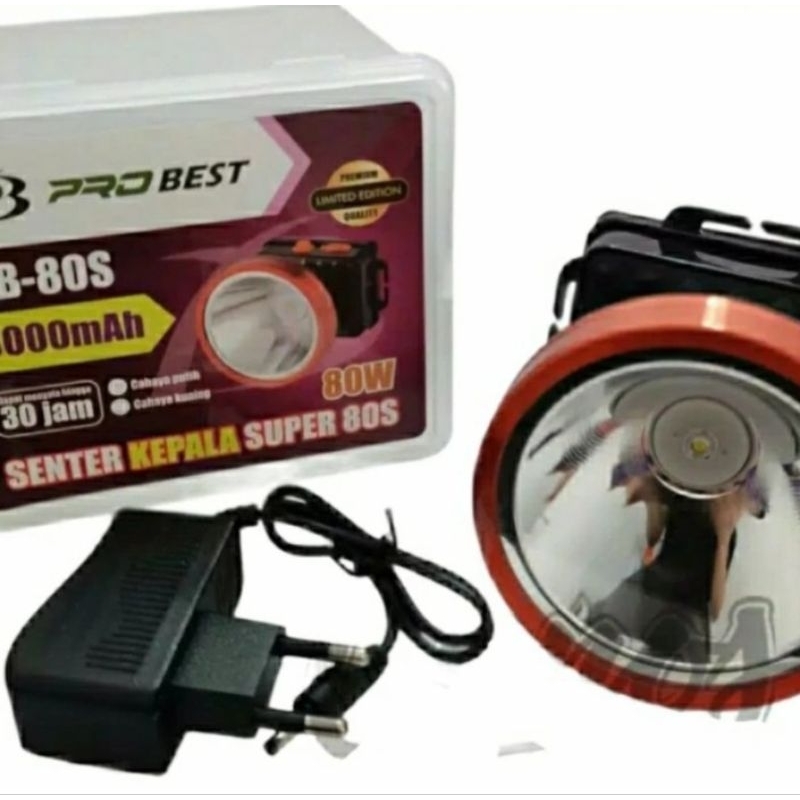SENTER KEPALA LED 80W CAS SUPER TERANG / SENTER KEPALA PROBEST 80W