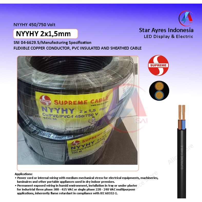 Kabel NYYHY 2x1,5 mm Supreme