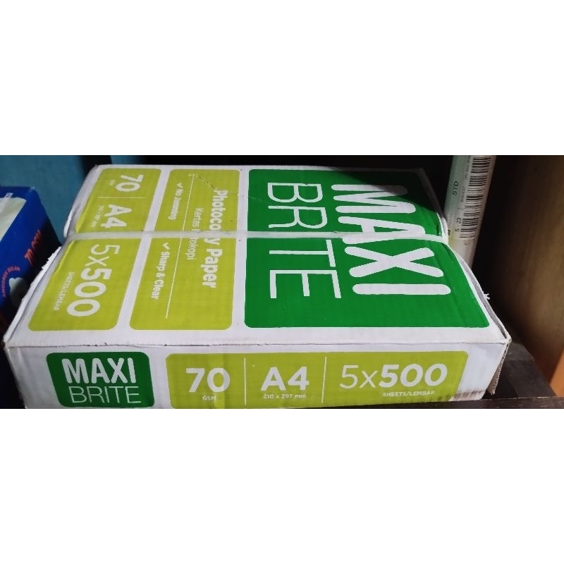

Kertas HVS MAXI BRITE A4 70 gsm 500 Lembar/ 1 Rim