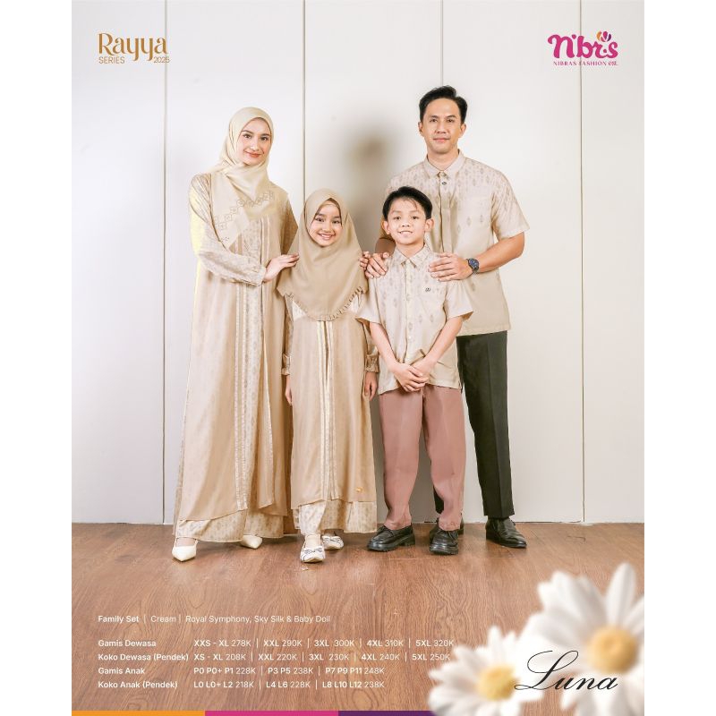 Family Set Rayya Series 2025 LUNA Gamis Anak Cream | Royal Symphony