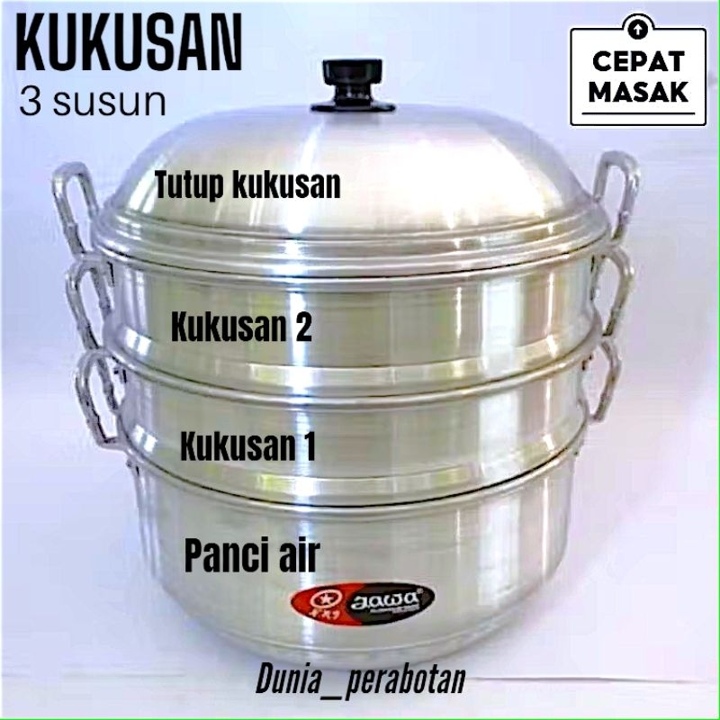 Panci Air Kukusan 3 Susun | klakat Jawa 33cm | panci siomay | panci dimsum | kukusan bakpao | klakat
