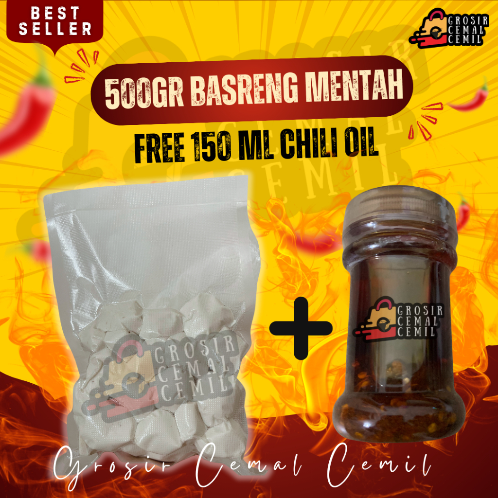 

PAKET 500 GR BASRENG MENTAH + 1PCS CHILI OIL BOTOL 150 ML