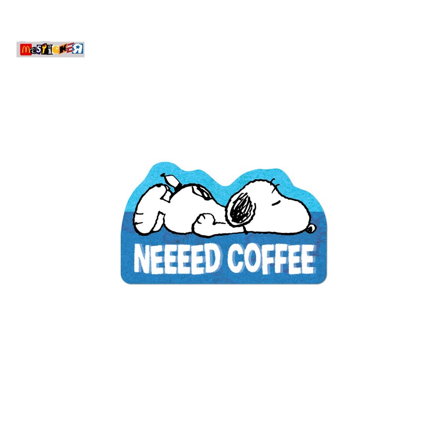 

sticker peanuts Snoopy Neeeed coffee graphic diecut stiker