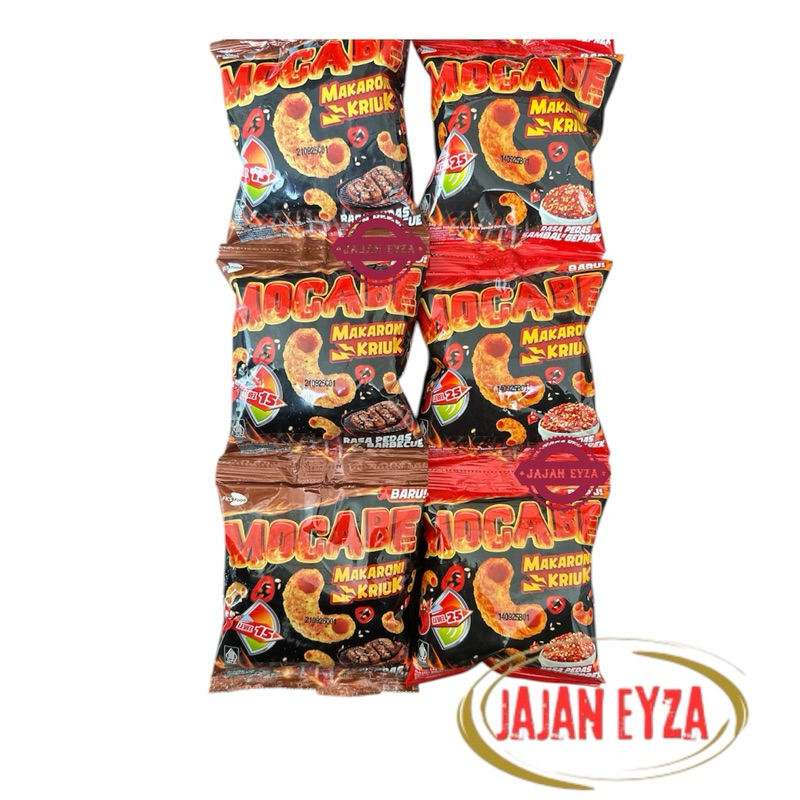 

MAKARONI KRIUK MOCABE BBQ MOCABE SAMBAL GEPREK RENTENG ISI 10 PCS