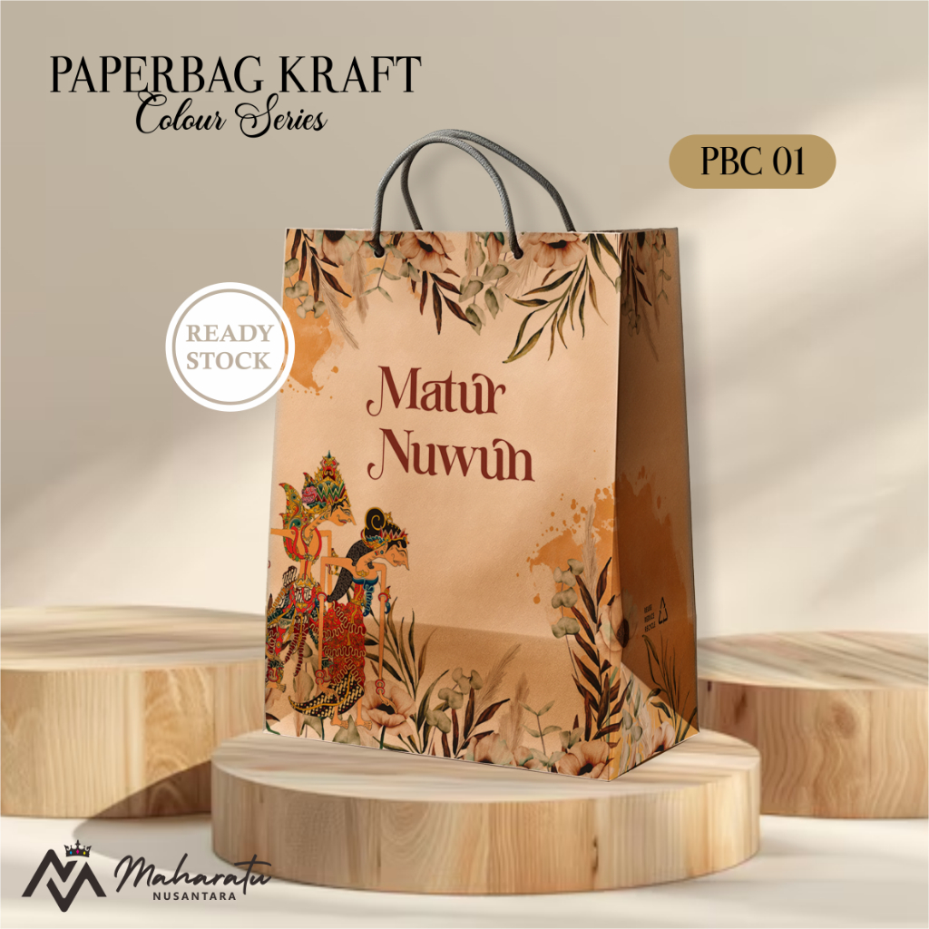 

PAPER BAG SOUVENIR KRAFT - PAPER BAG MOTIF READY STOCK PBC 01