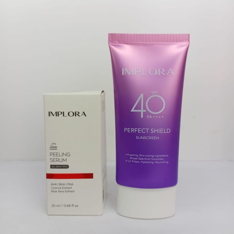 Paket Implora Serum Pelling 20ml & Perfect Shield Sunscreen 40g