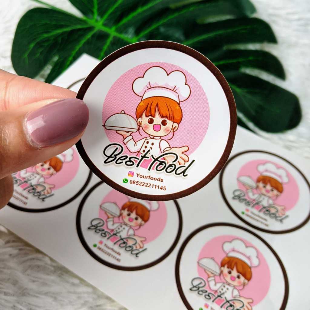 

SBC 8-15 Cetak Stiker Bulat Logo Olshop Custom Sticker Label Makanan Free Desain Threemind Print