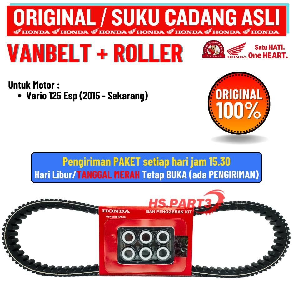 Vbelt Vanbelt Set Roller Vario 125 Led New Original Honda 100%