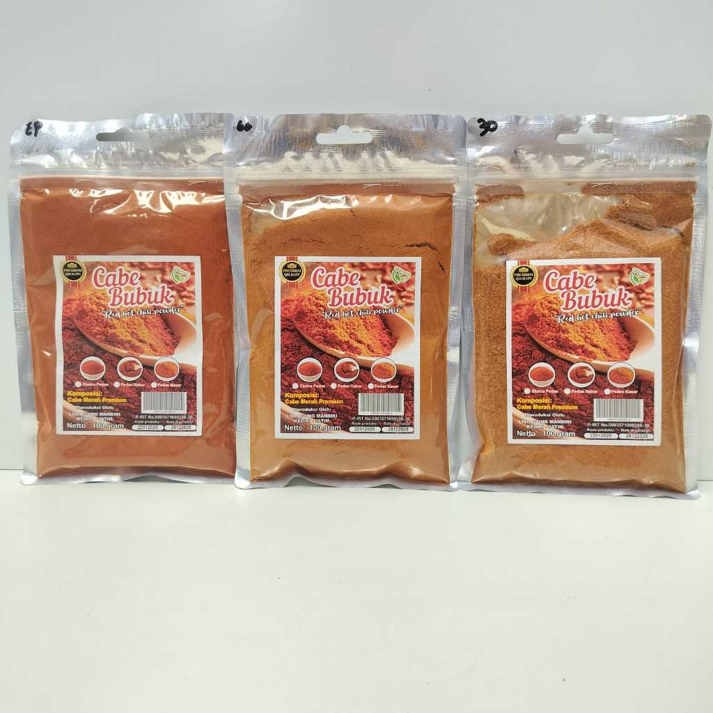 

CABE MERAH BUBUK PEDAS ORGANIK KEMASAN 100 GR