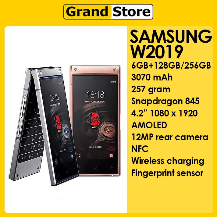 SAMSUNG W2019 4G LTE 6GB/128GB* AMOLED Display 3070mAh NFC Dual screen flip phone
