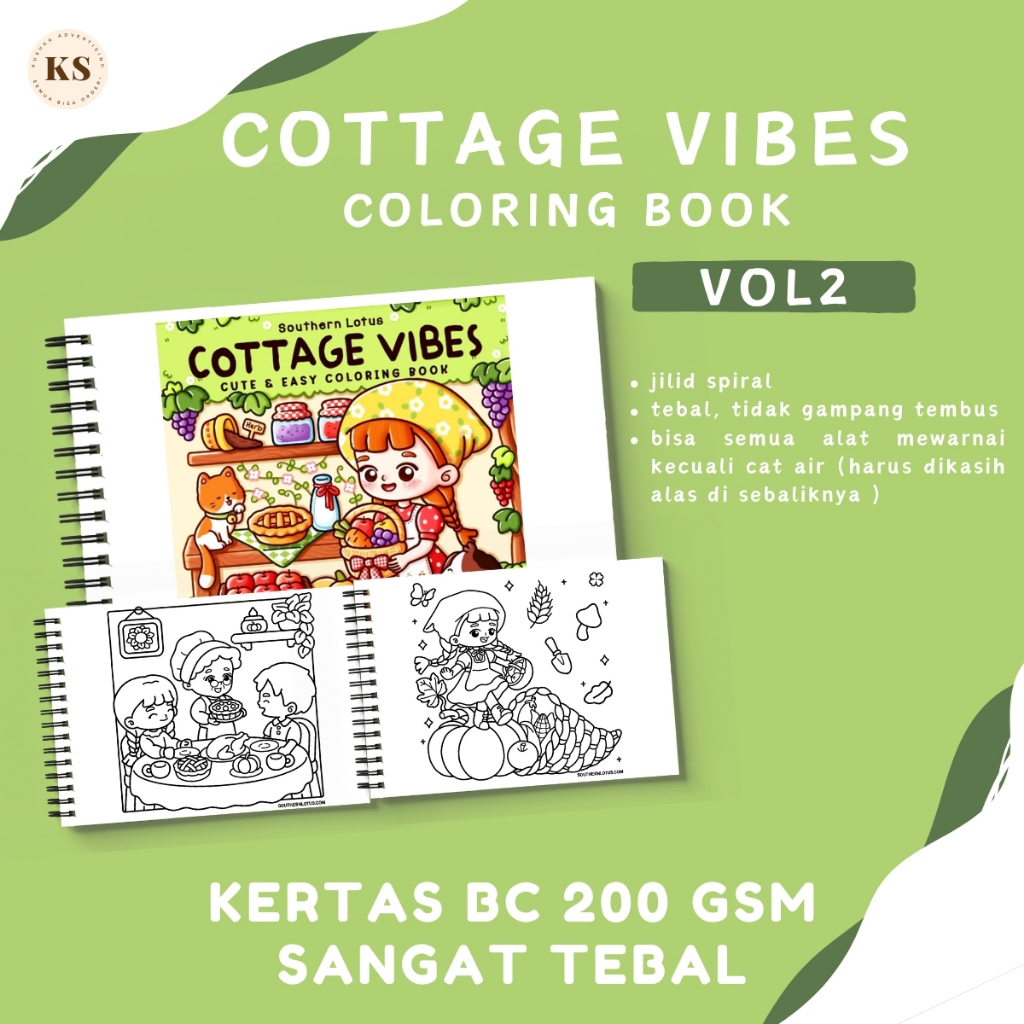 

COTTAGE VIBES VOL 2 Coloring Book Aesthetic For Kids And Adults Buku Mewarnai Remaja Dewasa Kertas Tebal