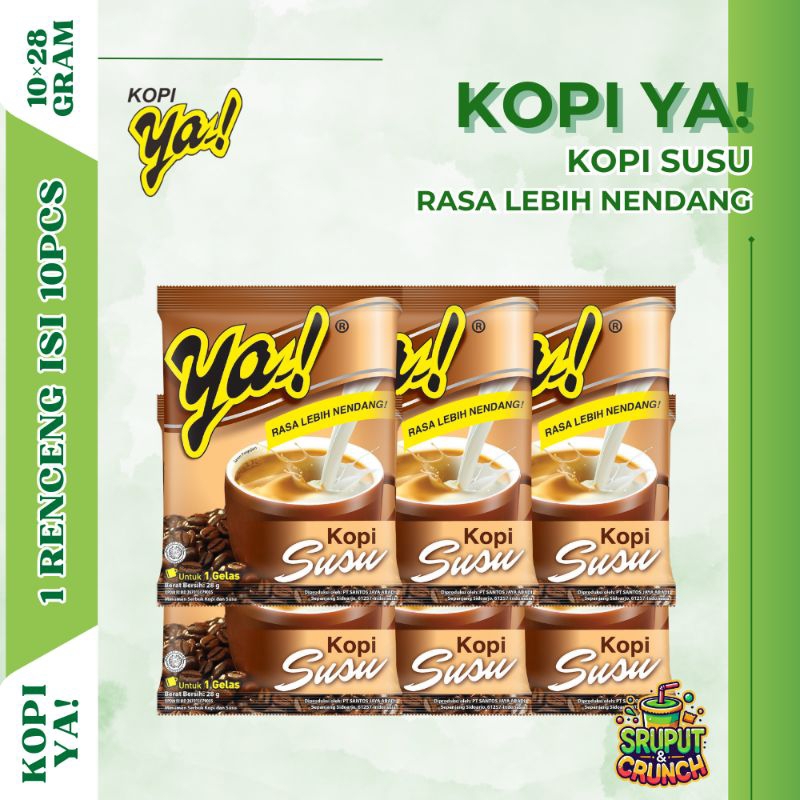 

Kopi YA! Kopi Susu Rasa Lebih Nendang 1 Renceng isi 10×28gr