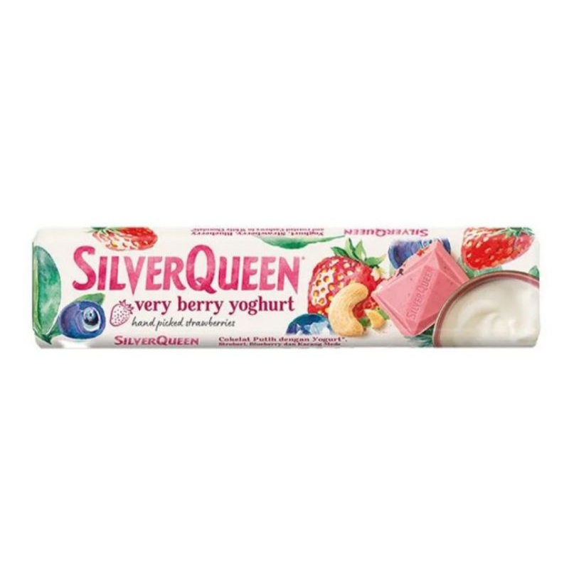 

SilverQueen White Cokelat Very Berry Yoghurt 58 g - only sameday dan instan