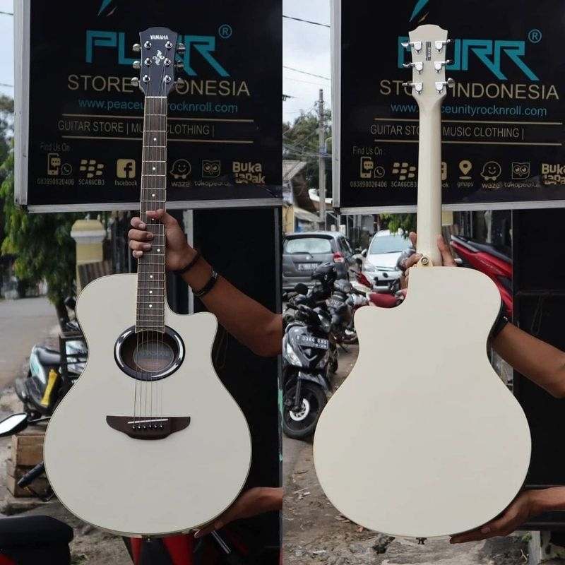 GITAR AKUSTIK ELEKTRIK YAMAHA APX500II - WHITE, 100% ORIGINAL