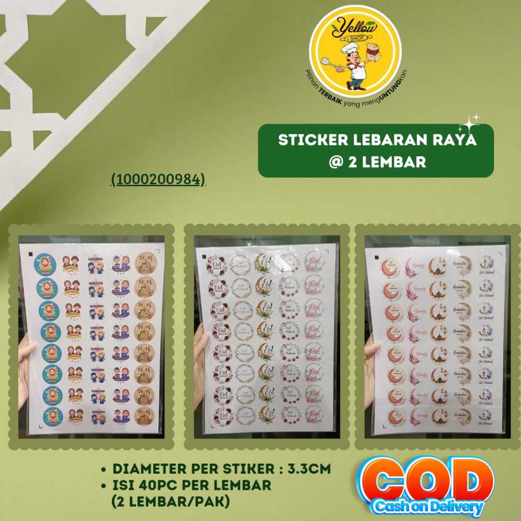 

STICKER LEBARAN RAYA @2 LEMBAR (40PC/LEMBAR) MOTIF RANDOM