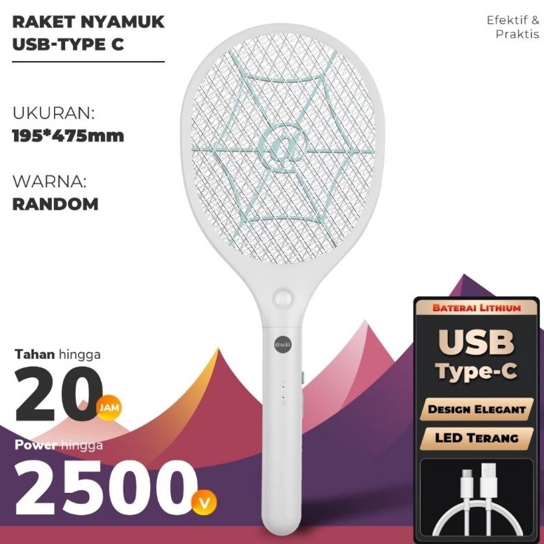 Raket Nyamuk Aoki USBC 879  Raket Nyamuk USBType C  Raket Nyamuk Charger  Raket nyamuk  Senter Aoki