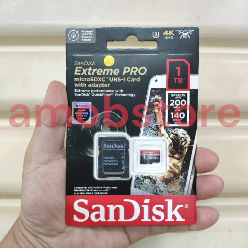 Memory Card Micro SD SanDisk Extreme Pro microSDXC 1TB 200MB/s U3 A2 V30 4K New Resmi