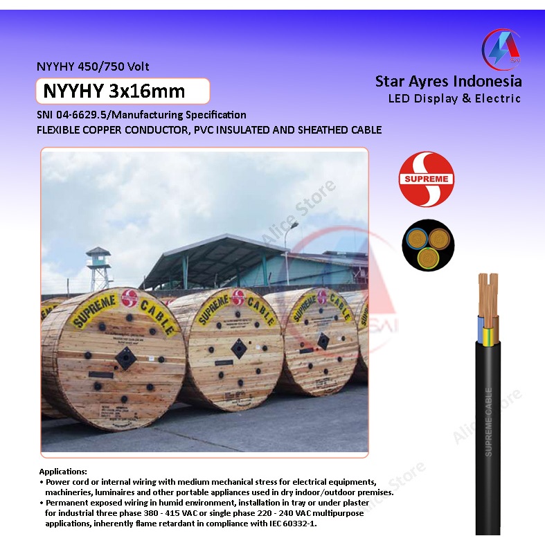KABEL NYYHY 3X16 MM SUPREME / KABEL SERABUT NYYHY 3X16MM