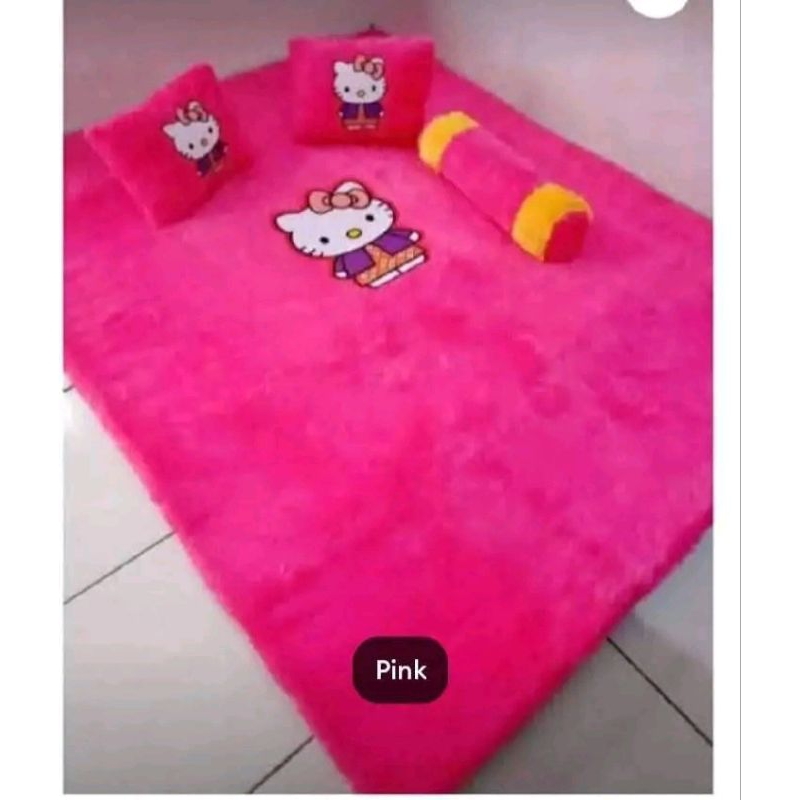 CUCI GUDANG surpet kasur bulu karakter lucu UK 130 x 180 bahan adem tidak panas & tidak gatel (bayar