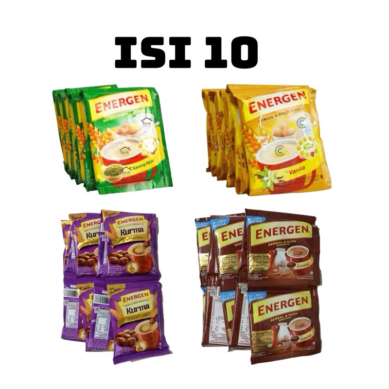 

energen sereal dan susu bergizi renceng isi 10