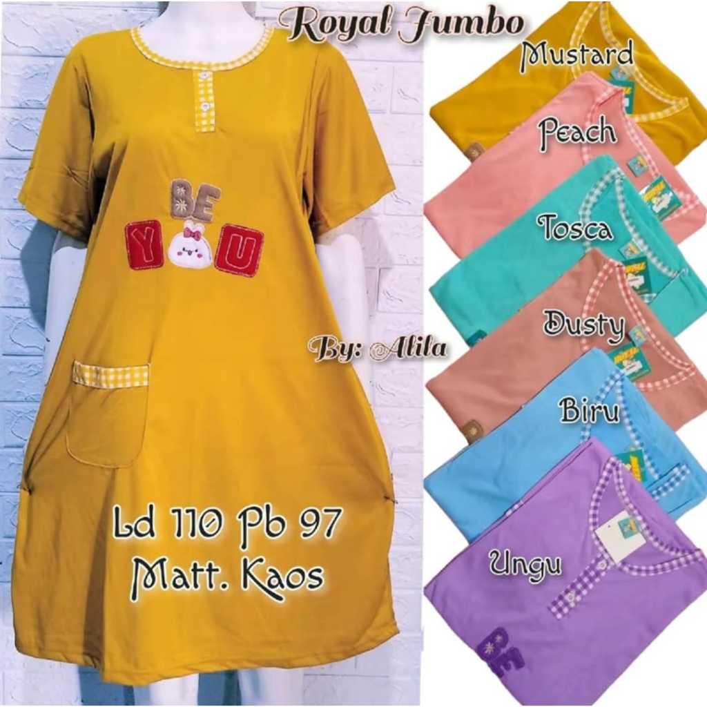 Baju tidur daster kaos wanita standar/jumbo babbydoll bahan kaos premium tebal LD 100-115