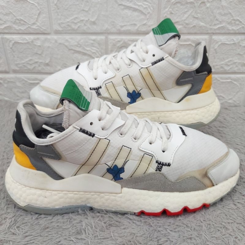 Sepatu Dewasa Ad*das Nite Jogger White Beige Grey Yellow