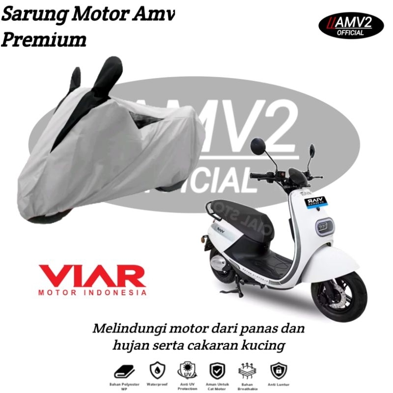 AMV Sarung Motor Listrik Viar Cover Motor Listrik Viar Penutup Motor Listrik Viar Waterproof Anti Ai