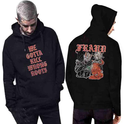 READY STOCK LANGSUNG CO AJA || Sweater Fraud Wrong Roots Hoodie Casual Unisex Bahan Black Cotton Fle