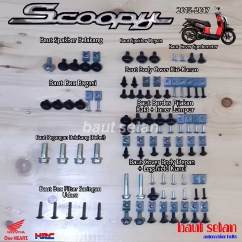 Baut Fullset Body Honda Scoopy ESP 2015-2017/Baut Fullbody Scoopy ESP  Baut Fullset Body Honda Scoop