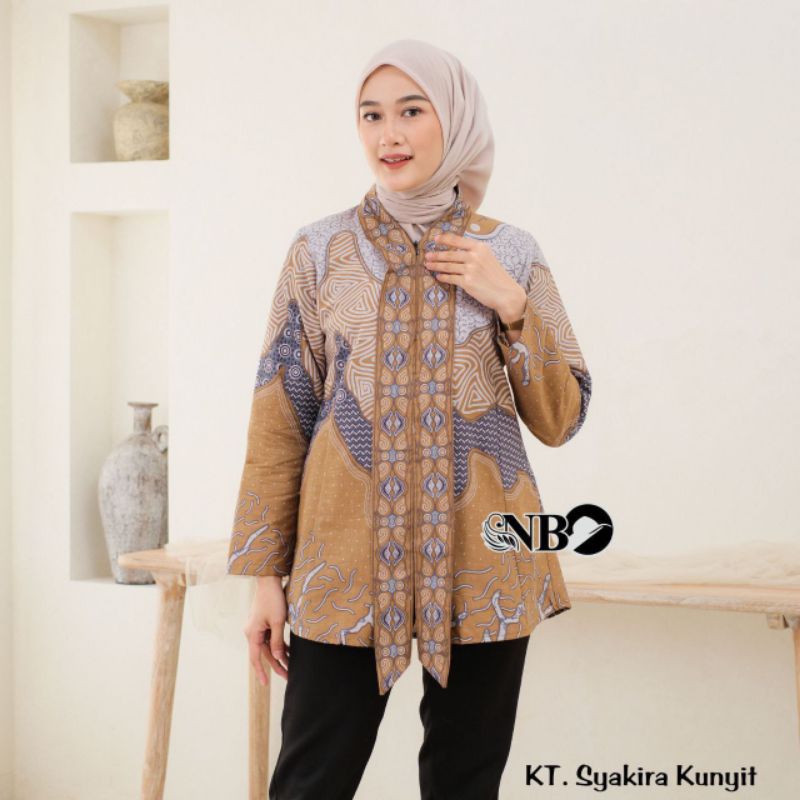 Atasan Batik Wanita Modern Model Kebaya Baju Batik Wanita Kerja Kantor Lengan Panjang Blulouse Batik