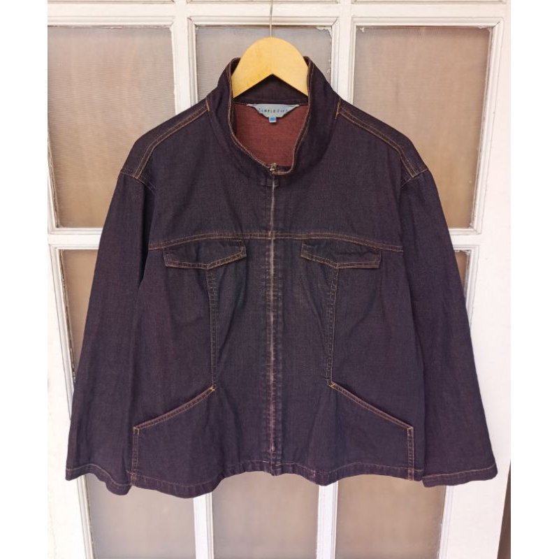 Jaket Jeans Denim Zipper SIMPLE LIFE JAPAN MARKET