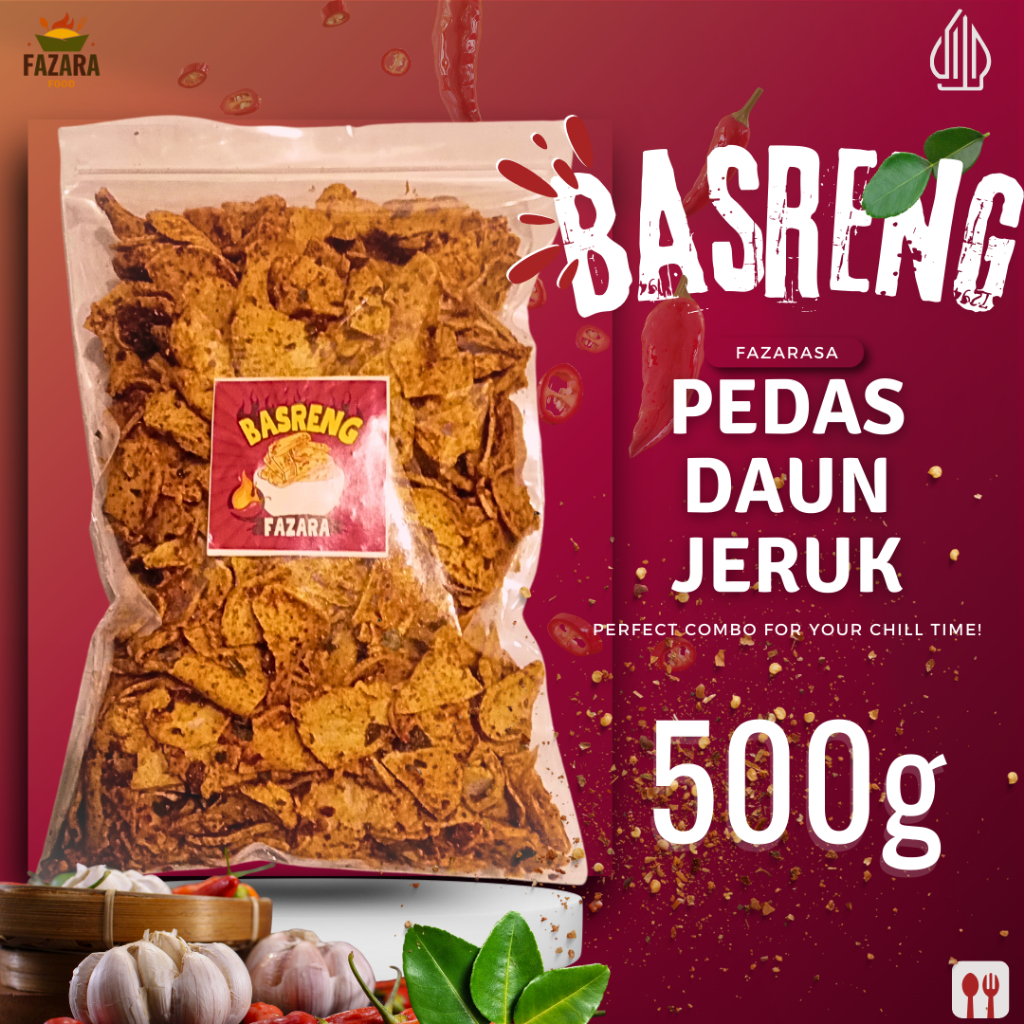 

Keripik Bakso Goreng Bulat Pedas Extra 500g Basreng Daun Jeruk