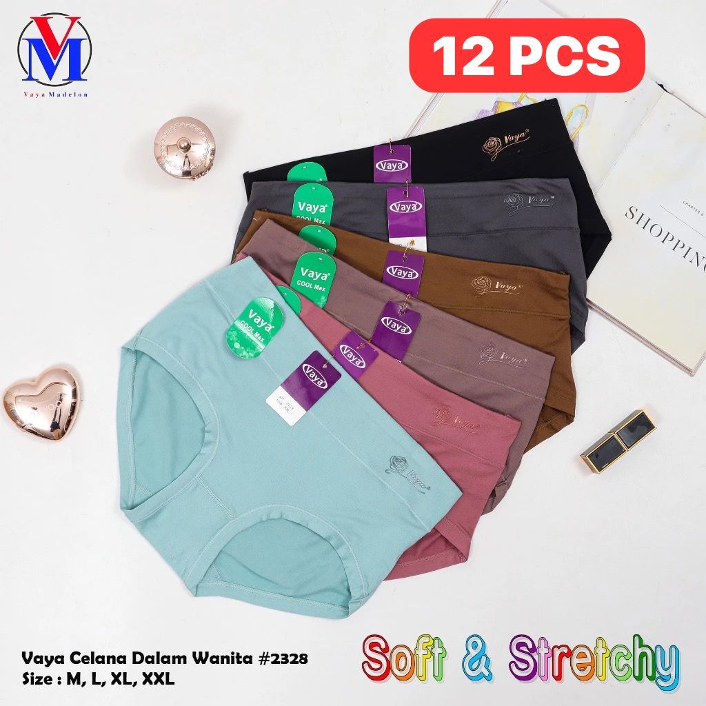 Celana dalam wanita dewasa Vaya ( 12 PCS Warna Random ) Celana Dalam Wanita Art 2328 ( Vaya SOFT )